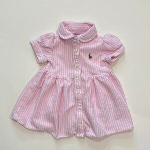 Ralph Lauren Pink Striped Baby Dress